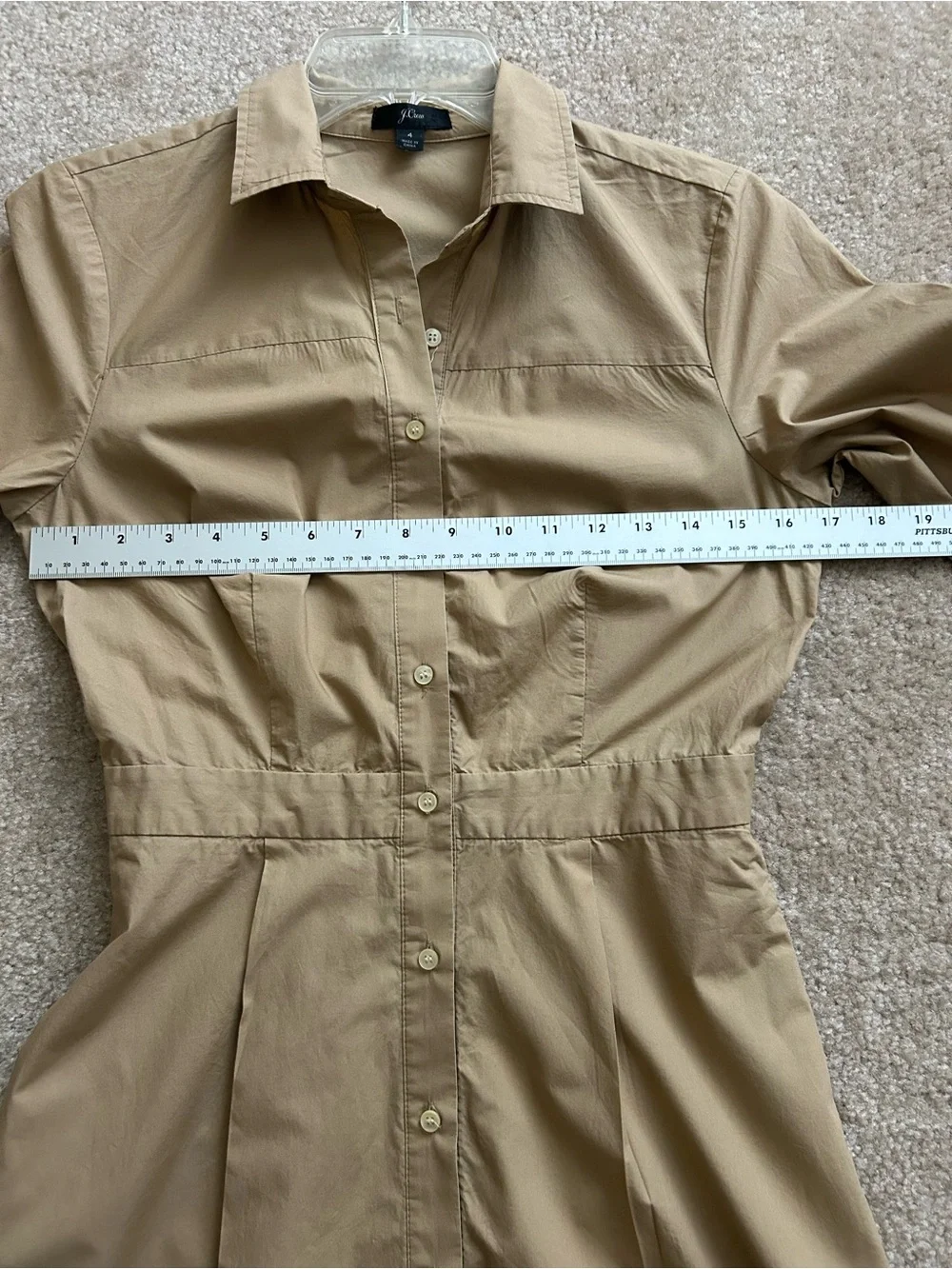 J. Crew Long-Sleeve Button Front Shirt Dress